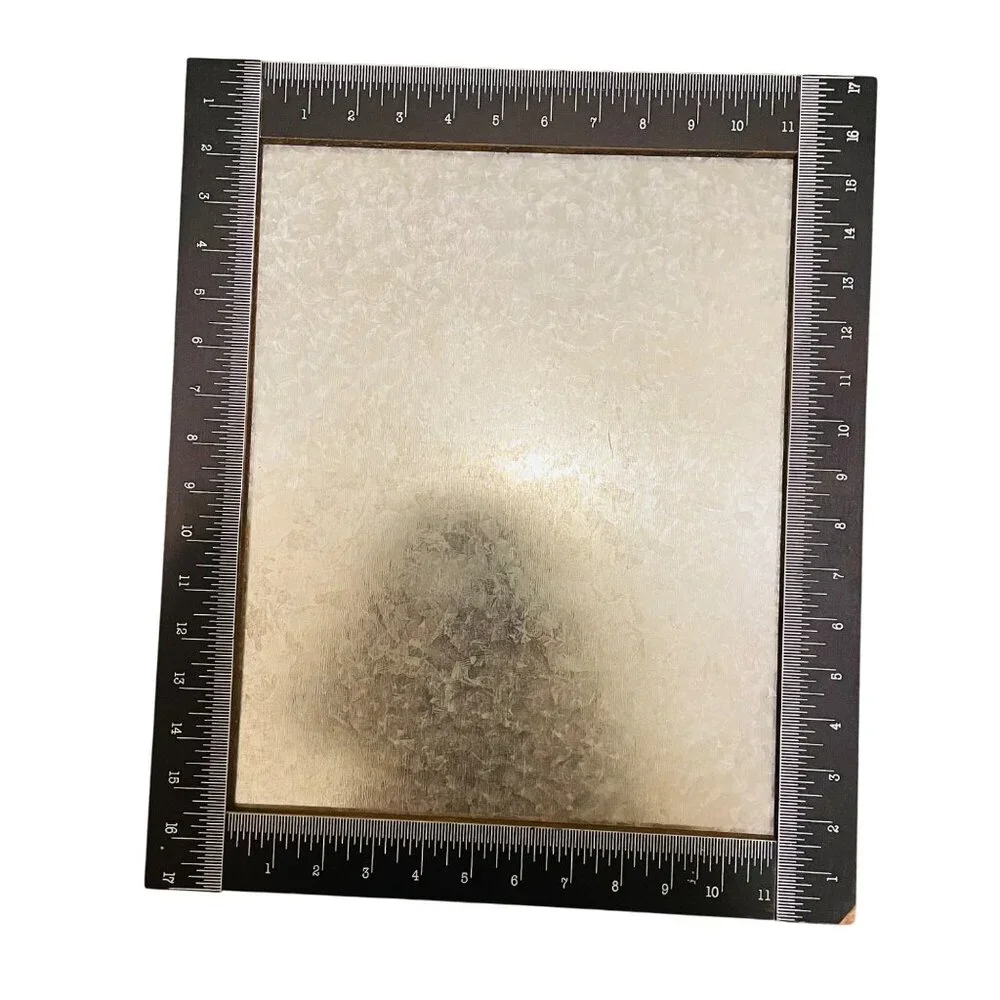 ArtMinds Symmetry Wall Decor Galvanized Metal Magnet Board MDF Frame 13